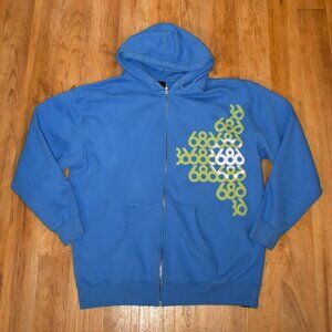 686 Blue Full Zip Knit Hooded Jacket Sz XL